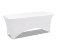 IDMarket – Housse pour table pliante 180 cm – blanche