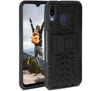 OneFlow Coque Compatible avec Samsung Galaxy M20 - Coque extérieure Antichoc, étui de téléphone avec Support, Appareil Photo et Protection d'écran, étui Rigide, Obsidian - Noir