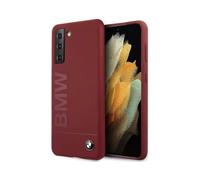 Housse BMW Galaxy S21 BMHCS21SSLBLRE, Rouge - Logo Signature en silicone