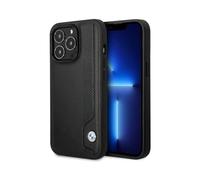 Housse BMW iPhone 14 Pro, Noir - Cuir Points Bleus