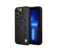 Housse BMW iPhone 14 Pro, Noir - Cuir surpiqué