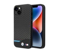 Housse BMW Similicuir Tricolore Carbone Noir - iPhone 14 Plus