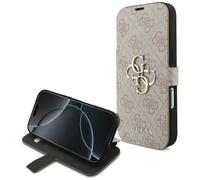 Housse Bookcase Guess iPhone 17 Pro Rose Logo Doré Support