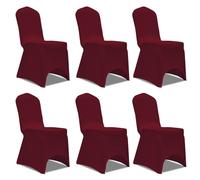 Housse Bordeaux Extensible Pour Chaise 6 Pièces Rouge