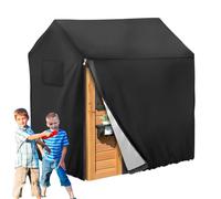Housse cabane de jeu - Bâche imperméable, Protection anti-soleil | Couverture extérieure noire résistante pour maisonnette d’, accessoire jardin contre poussière et intempéries