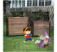 Housse Cache Climatiseur Exterieur En Bois Massif, Couverture Caisson Anti Bruit Pompe À Chaleur Étagère De Climatiseur Anti-corrosion Support De Fleur Pour L'unité Extérieure Du Climatiseur ( Taille