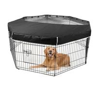 Housse Cage Chien, Chenil 210D Oxford Bache solaire coupe-vent thermique Imperméable intimité Ddurable Légère Protection Intérieure Extérieure Plupart Cages chats (Black,32-inch (81cm) octagon)