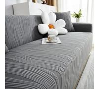 Housse Canapé 1/2/3/4/5 Places, Housse de canapé épaisse et élégante - Housse de canapé velours élastique en Jacquard avec accoudoirs pour Le Salon - Antidérapante ( Color : Dark Gray , Size : 3 seate