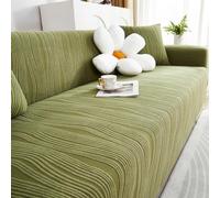 Housse Canapé 1/2/3/4/5 Places, Housse de canapé épaisse et élégante - Housse de canapé velours élastique en Jacquard avec accoudoirs pour Le Salon - Antidérapante ( Color : Green , Size : 2 seater )