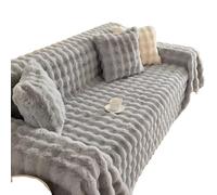 Housse Canapé En Peluche Épaisse Imitant Les Poils Lapin, Housse Canapé Antidérapante, Chaude Et Douce, Serviette Canapé Moelleuse Pour L'automne Et L'hiver, Housse Protection Pour Les Meubles(Grey,18
