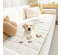 Housse Canape Housse de Canapé éPaisses 1 2 3 4 Places Couvre Protege De Assise Canapé en Velours Côtelé Doux Couverture de Coussin de SièGe de canapé antidéRapante-Lavable(White,80*160cm)