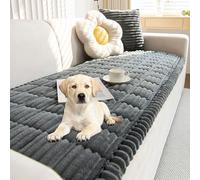 Housse Canape Housse de Canapé éPaisses 1 2 3 4 Places Couvre Protege De Assise Canapé en Velours Côtelé Doux Couverture de Coussin de SièGe de canapé antidéRapante-Lavable(Dark grey,90*90cm)