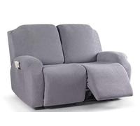 Housse Canapé Inclinable Relax 1/2/3 Places Housse De Fauteuil Inclinable En Jacquard Extensible 8/6/4 Pièces,Housse De Canap Relax Fauteuil Relax Housse Avec Poche Latérale Antidérapant ( Color : #1