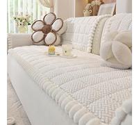 Housse Canape Protège Meubles, Epais Flanelle Douce Housse Canapé, pour Canapé Angle en 2 3 4 Places(White,105x210)