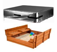 Housse Carrée pour Bac à Sable, en Tissu Oxford 600D Résistant Auvent pour bac à Sable, Housse de Protection pour Protéger Les Jouets, Housse Imperméable pour bac à Sable,Gris,203X203X20cm