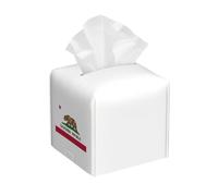 Housse carrée pour boîte à mouchoirs imprimée drapeau de l'État de Californie pour salon, chambre à coucher, bureau, cadeau d'accès à la maison