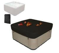 Housse Carrée pour Jacuzzi,Couverture De Protection Imperméable pour Bain à Remous Extérieur Spa Piscine,210D Tissu Oxford Résistante Aux Intempéries,Noir,228 * 228 * 30cm