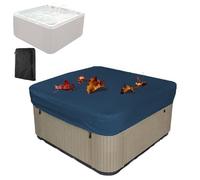 Housse Carrée pour Jacuzzi,Couverture De Protection Imperméable pour Bain à Remous Extérieur Spa Piscine,210D Tissu Oxford Résistante Aux Intempéries,Navy Blue,231 * 231 * 30cm