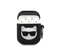 Housse Case AirPods 1 Et 2 Karl Lagerfeld Noir Silicone Cover