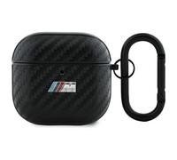 Housse Case AirPods 4 BMW Tricolore Look Carbone Noir