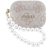 Housse Case AirPods Pro 3 Guess Similicuir Rose Logo Doré Avec Chaîne