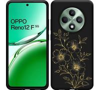 Housse Cazy adaptée au modèle Oppo Reno12 F (5G) Housse silicone noire - Mystic Flower