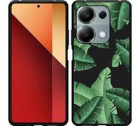 Housse Cazy adaptée au Xiaomi Poco M6 Pro Housse en silicone noir - Feuilles de palmier