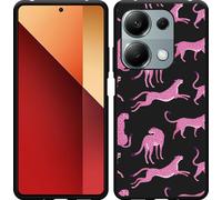 Housse Cazy adaptée au Xiaomi Poco M6 Pro Housse en silicone noir - Guépard rose