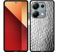 Housse Cazy adaptée au Xiaomi Poco M6 Pro Housse en silicone noir - Silver Snake Texture