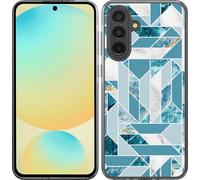 Housse Cazy Compatible avec Samsung Galaxy A26 Motif marbre bleu