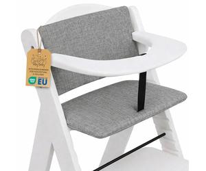 Housse chaise haute bebe 2 pièces - coussin assise pour bébé confortable pour Hauck et Stokke coussins et housses pour chaises enfant avec un revêtement certificat Oeko-Tex Gris