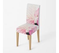 Housse Chaise Haute Flamingo Noir Rose Chaise Salle a Manger élastiques en Polyester Spandex Universelles Protectrices Lavables Housses de Chaises de Salle à Manger 2 Pièces