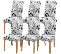 housse chaise haute，housse de chaise de bureau(ensemble de 2/4/6 pièces avec dossiers)Convient aux salons, aux cuisines, aux fêtes et aux hôtels.Amovible pour le nettoyage. (6, Fleur de rêve)