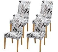 housse chaise haute，housse de chaise de bureau(ensemble de 2/4/6 pièces avec dossiers)Convient aux salons, aux cuisines, aux fêtes et aux hôtels.Amovible pour le nettoyage. (4, Fleur de rêve)