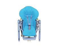 Housse Chaise Haute pour Bébé, Housse de rechange pour coussin d'assise Peg Perego, Prima Pappa, Diner 100% Coton Couleur Bleu Clair