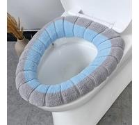 Housse chauffante pour siège de toilette avec poignée - Tissu acrylique lavable et extensible - Convient aux sièges ovales et allongés - Plusieurs couleurs - 30 x 30 cm - Doux et isolant - Accessoire