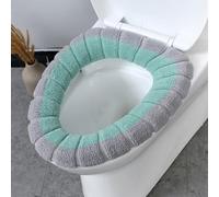 Housse chauffante pour siège de toilette avec poignée - Tissu acrylique lavable et extensible - Convient aux sièges ovales et allongés - Plusieurs couleurs - 30 x 30 cm - Doux et isolant - Accessoire
