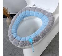 Housse chauffante pour siège de toilette avec poignée - Tissu acrylique lavable et extensible - Convient aux sièges ovales et allongés - Plusieurs couleurs - 30 x 30 cm - Doux et isolant - Accessoire
