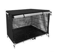Housse Chenil pour Animaux de Compagnie avec Porte à Obturation Réglable, Tissu Oxford 210D pour Intimité et Protection (Noir 94 x 61 cm)