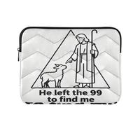 Housse classique pour ordinateur portable 15" Faith He Left The 99 to Find | Sac d'ordinateur de 38,1 cm avec fermeture éclair pour voyage d'affaires Latitude Case L