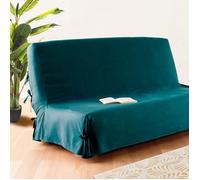 Housse clic clac à nouettes Bleu canard 140 x 200 cm Atmosphéra