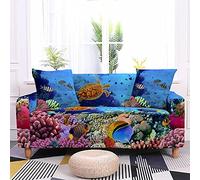 Housse Clic ClacTortue De Mer Corail Poisson Housse de Canapé D'angle Spandex Extensible Housse Canape Amovible Lavable Housse Fauteuil Moderne Universel Antidérapant Housse de Clic Clac 1 Pièces