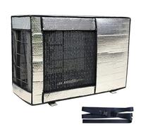 Housse Climatiseur Extérieur, Cache Climatiseur Exterieur, Matériau en Feuille D'aluminium, Imperméable, Résistant Au Soleil et Ignifuge, avec Ceinture de Fixation, Housse Pompe a Chaleur(100x43x80cm)