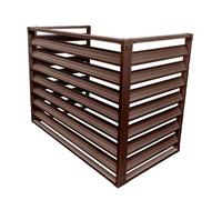 Housse Climatiseur Extérieur en Aluminium, Clôture Protection Climatiseur Exterieur Support, pour Plantes, Séparateur D'Espace a Persiennes(Brown,39x20x28in/100x50x70cm)