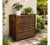 Housse Climatiseur Extérieur En Bois Cache Climatiseur Exterieur Support De Climatiseur En Bois Imperméable Et Protection Solaire Climatiseur Split Cache Clim Vérandas Support Plante(120x57x100cm)