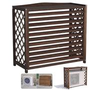 Housse Climatiseur Extérieur En Bois Cache Climatiseur Exterieur Support De Climatiseur En Bois Imperméable Et Protection Solaire Climatiseur Split Cache Clim Vérandas Support Plante(100x44x93cm)