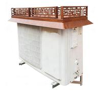 Housse Climatiseur Mobile, Cache Climatiseur Exterieur en PP avec Grille Décorative, Étanche et Antirouille avec Plateforme de Rangement, Supportant Jusqu'à 20 Kg(Brown,110x55x18cm/43x22x7in)