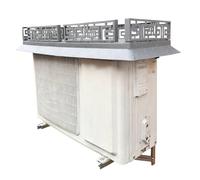 Housse Climatiseur Mobile, Cache Climatiseur Exterieur en PP avec Grille Décorative, Étanche et Antirouille avec Plateforme de Rangement, Supportant Jusqu'à 20 Kg(Gray,110x55x18cm/43x22x7in)