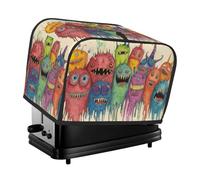 Housse colorée pour grille-pain monstre à gros yeux 2 tranches de cuisine petits appareils avec poches protection contre la poussière et les empreintes digitales