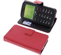 Housse Compatible Avec Doro 1380 Style Livre Rouge Coque De Protection Portefeuille